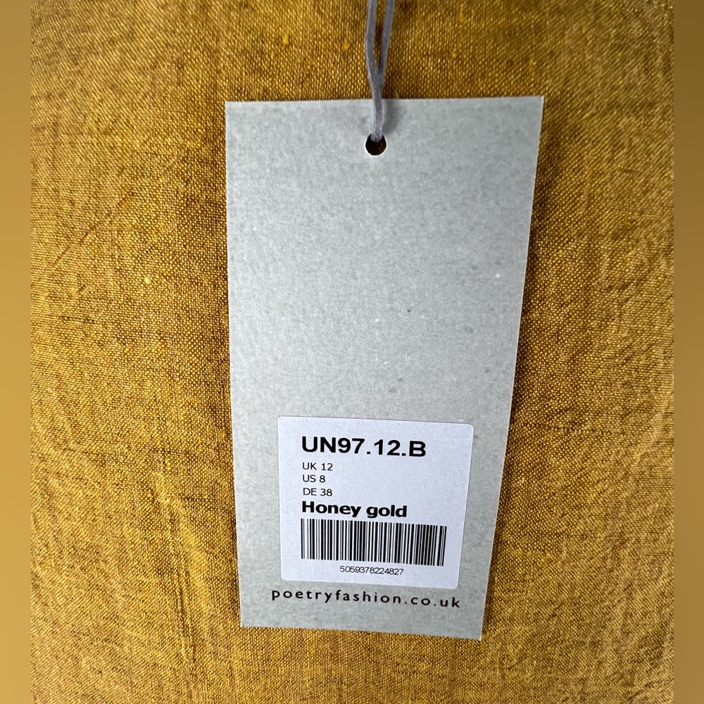 Poetry Fashion Honey Gold Linen Short-Sleeve Tunic Top, Size 8, NWT - Picture 15 of 16